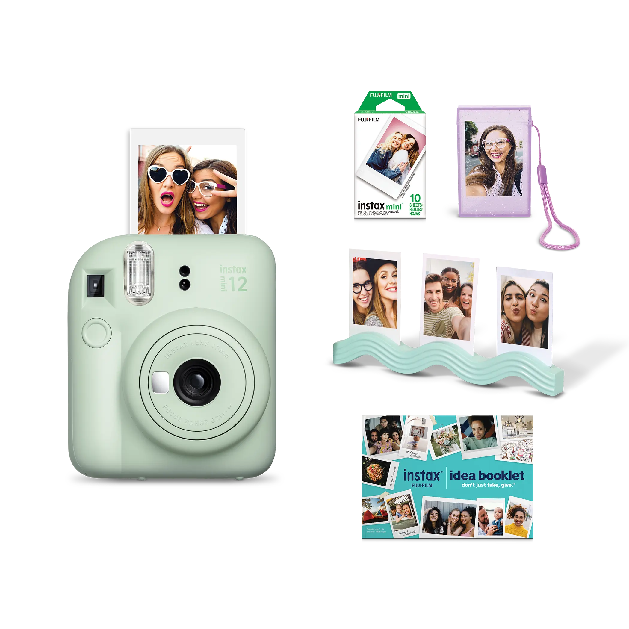 Fujifilm - instax mini 12 Instant Camera Holiday Bundle 2026 - Mint Green Fujifilm - instax mini 12 Instant Camera Holiday Bundle 2026 - Mint Green