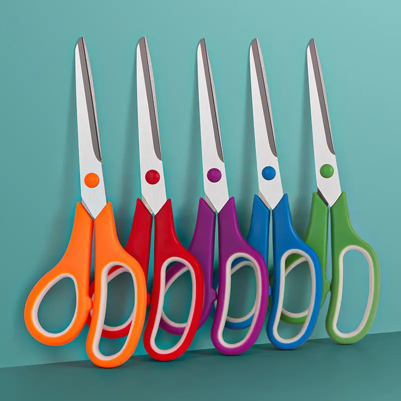Titanium Non-stick Scissors with Soft Grip and Stainless Steel Blade-multi-color Ergonomic Design, Suitable for DIY, School, Home Use-durable Metal Structure, No Battery Required, Craft Cutting Tools, Vivid Color Lining, Smooth Metallic Luster