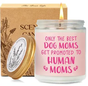 Funny Dog Mom Pregnancy Candle Gift for New mom, Only The Best Dog Moms Get Promoted to Human Moms Candle, Mother to be Candles Gifts for First Time Mama, Congrats on Pregnancy Candles for Wife