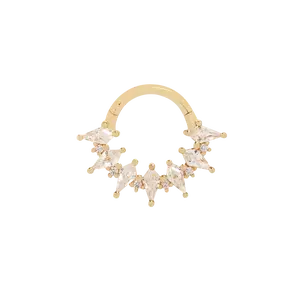 Wonderland – CZ Kite Cluster – 14K Gold Clicker Ring