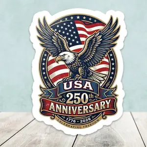 USA 250th Anniversary Eagle Sticker Flakes Set  Patriotic Die Cut Stickers