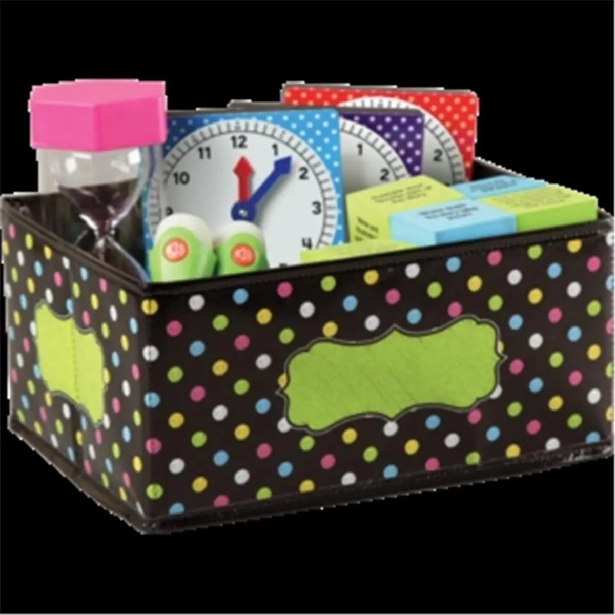 Teacher Created Resources TCR20764 Decorative Chalkboard Brights Small Storage Bins - Durable Material, Convenient Labeling, Write/Wipe Surface, Classroom & Home Organizer Boxes