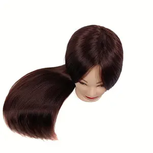 Mannequin Head 26 Inch - 30 Inch Training Head Synthetic Fibre Beauty Doll Head Styling Head Hair Braiding Head Hairdresser Training Model Practice Head Hair Mannequin with Free Clips