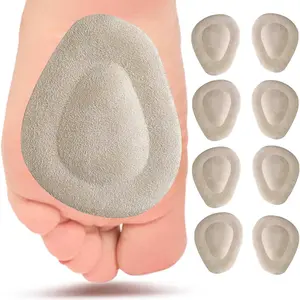 Metatarsal Pads, 8 Pack, Fleece Surface Gel, Metatarsal Foot Pain Relief, Suitable for Men and Women, Arch Drop Design, Ball of Foot Cushion Footwear Shoe