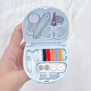 13-Piece Sewing Kit, Mini Travel Sewing Bag, Portable DIY Craft Supplies, Plastic Storage Box, Beginner-Friendly, Includes Thread, Scissors, Needles