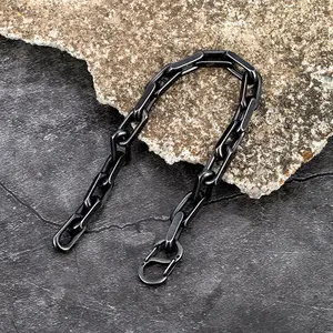 New 2026 Vintage Oxidized Black Chain Link Men Bracelet Punk Stainless Steel Motorcycle Bracelets Male Jewelry Accessories Gifts