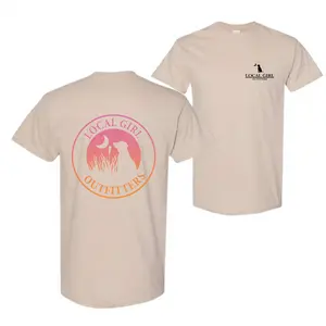 Local Girl Outfitters 2-Side T-Shirt, Local Girl Sunset Shadow Dog Style Graphics Tee, Unisex Short Sleeve T-Shirt, Comfort Tee