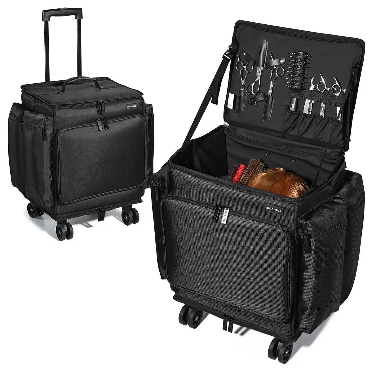 Byootique Hairdresser Suitcase on Wheels for Hairstylist Makeup Artist