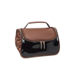 Fashion Leopard Print Cosmetic Bag, Large Capacity Travel Makeup Pouch, Waterproof Handheld Wash Bag, New Style Storage Bag