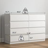 White-8 Drawers(42.2''Lx32.7''Hx15.7''W)