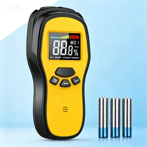 Wood Moisture Detector for Lumber Firewall Building Floor, Digital Moisture Meter with LCD Display Sound Alarm, Pinless Design for Drywall Firewood Masonry Plaster Concrete Woodworking, Portable Pinless Moisture Tester