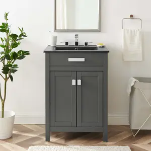 Modway Laguna 24" Bathroom Vanity in Gray Black Modway Laguna 24" Bathroom Vanity in Gray Black