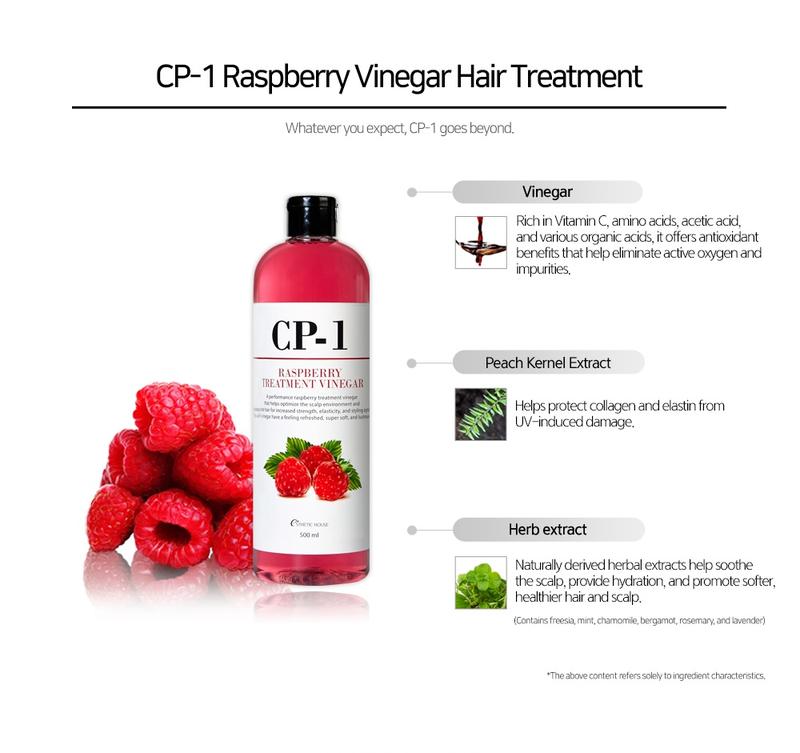 CP-1 Raspberry Treatment Vinegar 16.9 fl oz. – Instant Shine Hair Glaze & Scalp Detox | pH Balancing Rinse for Glass Hair & Hard Water Protection