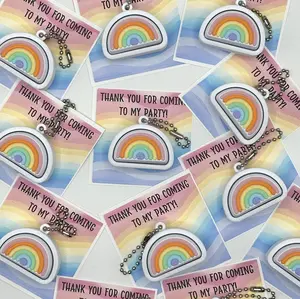 Rainbows Birthday Party Favor Handout Fidget Clicker Packs Multicolor Pastel Rainbow Design Interactive Clickers for Kids Goodie Bags Various Quantities Gifts Colorful