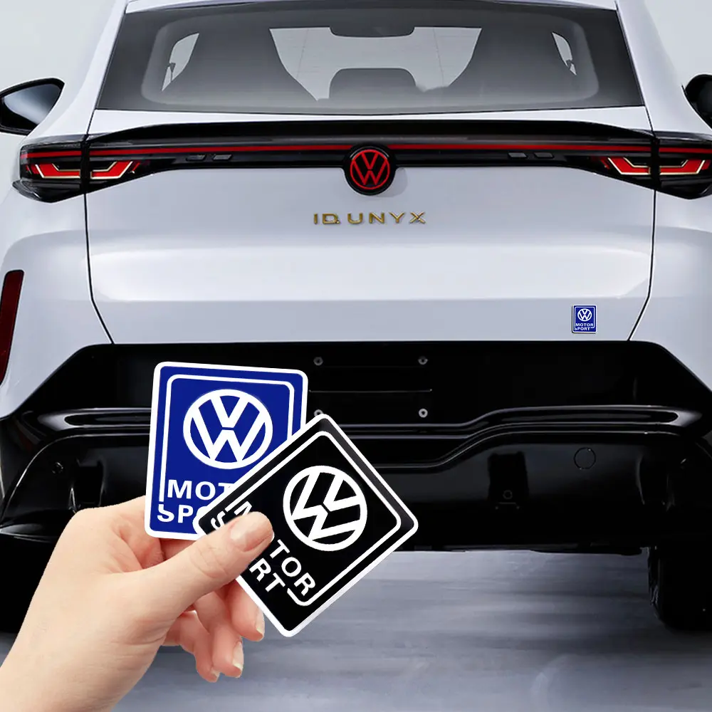 Aluminum Car Side Fender Sticker, Automotive Decals, Alloy Badge Auto Logo Rear Trunk Decal For Volkswagen VW Golf Polo Scirocco CADDY Beetle Passat Touareg Jetta Tiguan Touran Car Decals