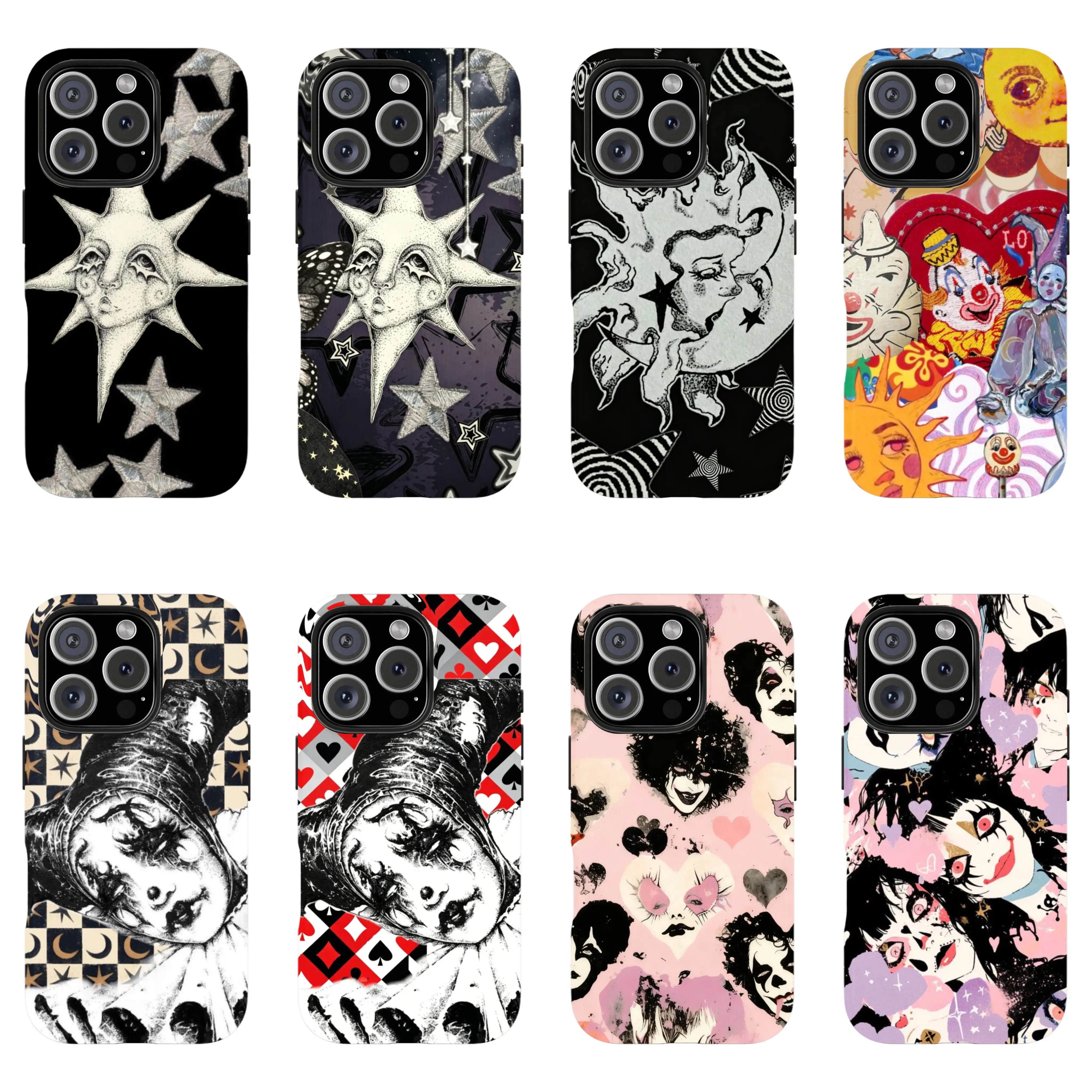 Dreamy Celestial Sun and Moon Case Cover for iphone 17 phone case 16 pro max 15 Plus 14 13 12 11 and Samsung S26Ultra S25Plus S24 S23 S22 Cute,clear,military-grade,high-end,durable,shockproof,and drop-resistant 2-in-1 glossy phone case