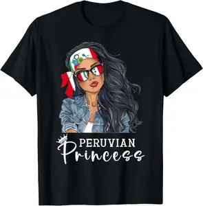100%cotton Peruvian Woman Products Flag Uniform Princess Peru T-Shirt Top Womenswear