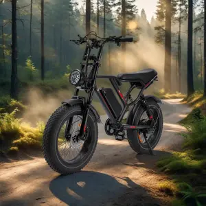 31MPH E-bikes with 48V 17.5AH Battery, Electric Motorbike with 20" Fat Tires, Dual Disc Brakes & Full Suspension, UL Certified,Smart Bluetooth Connect App to Control Bike, Mountain Ebike