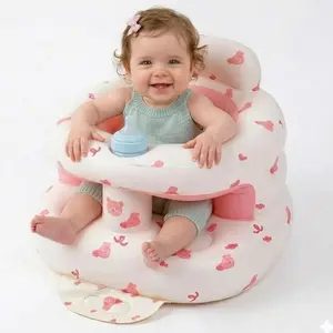 Upgrade Inflatable Baby Seat for Babies 3-36 Months,Built in Air Pump Surround Bumbo Seat with Tray, Load-Capable Baby Chair Sit Me up Floor Seat for Baby, Learning to Sit, Feeding, Camping