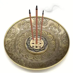 Elegant Lotus Metal Incense Burner Set, Alloy Yoga Incense Holder with Ashtray, Perfect for Quiet Home Decor, Aroma, Holiday Gifts