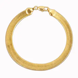 18K Gold-plated herring bone bracelet