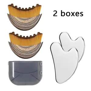 2pcs Facial Lymph Massage Brushes, Soft Makeup Foundation Brush, Stainless Steel Face Scraper Board, Neck Massager Set, Facial Care Tool