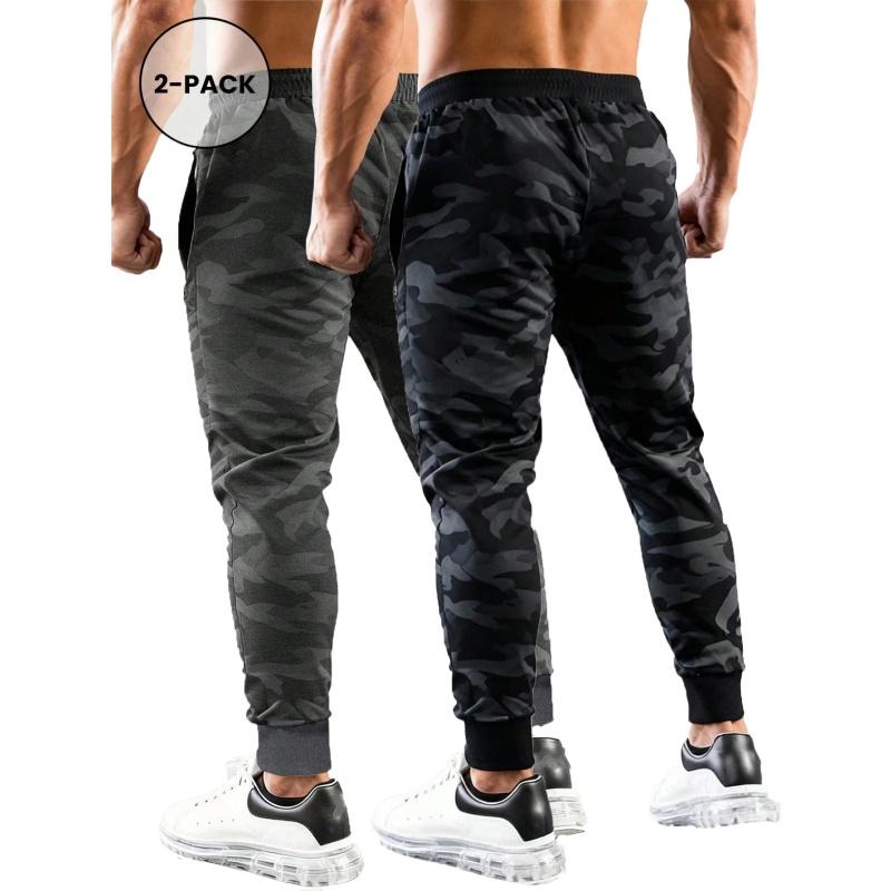 Men's camouflage casual sports pants, simple and versatile long pants suitable for all seasons, featuring pockets and an elastic waistband, breathable material, lightweight pants, loose fit, all-season wear, office casual