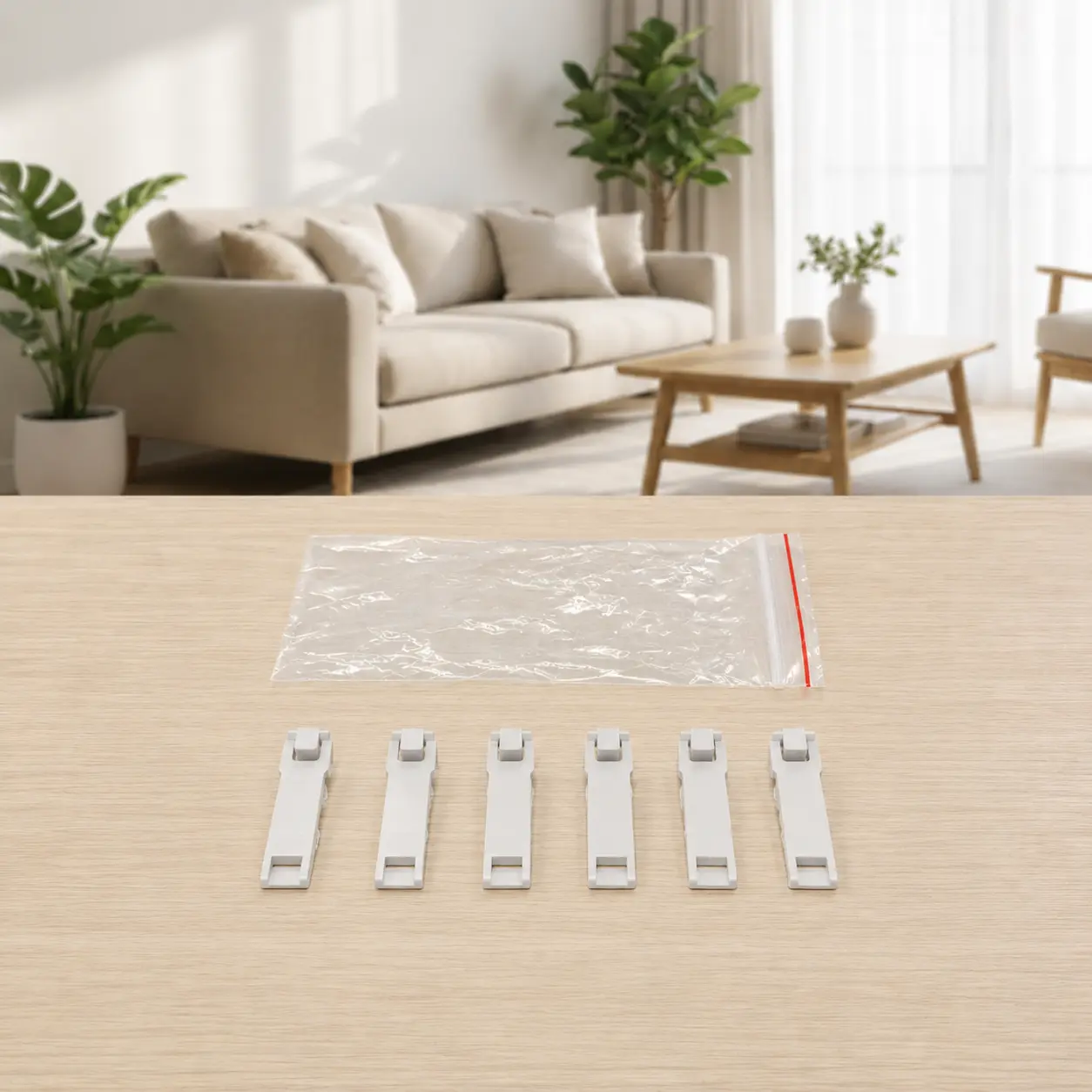 Remac M1 Plastic Smart Curtain Track Mounting Hook Set - 6 Small Indoor Hooks for Smart Home Automatic Curtain Control Systems, 6 Small Hooks