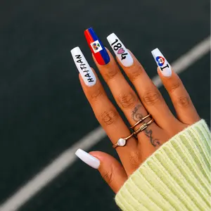 01-Haitian Pride Nail Sticker Set – 3 Sheets 🇭🇹 Acrylic Overlays