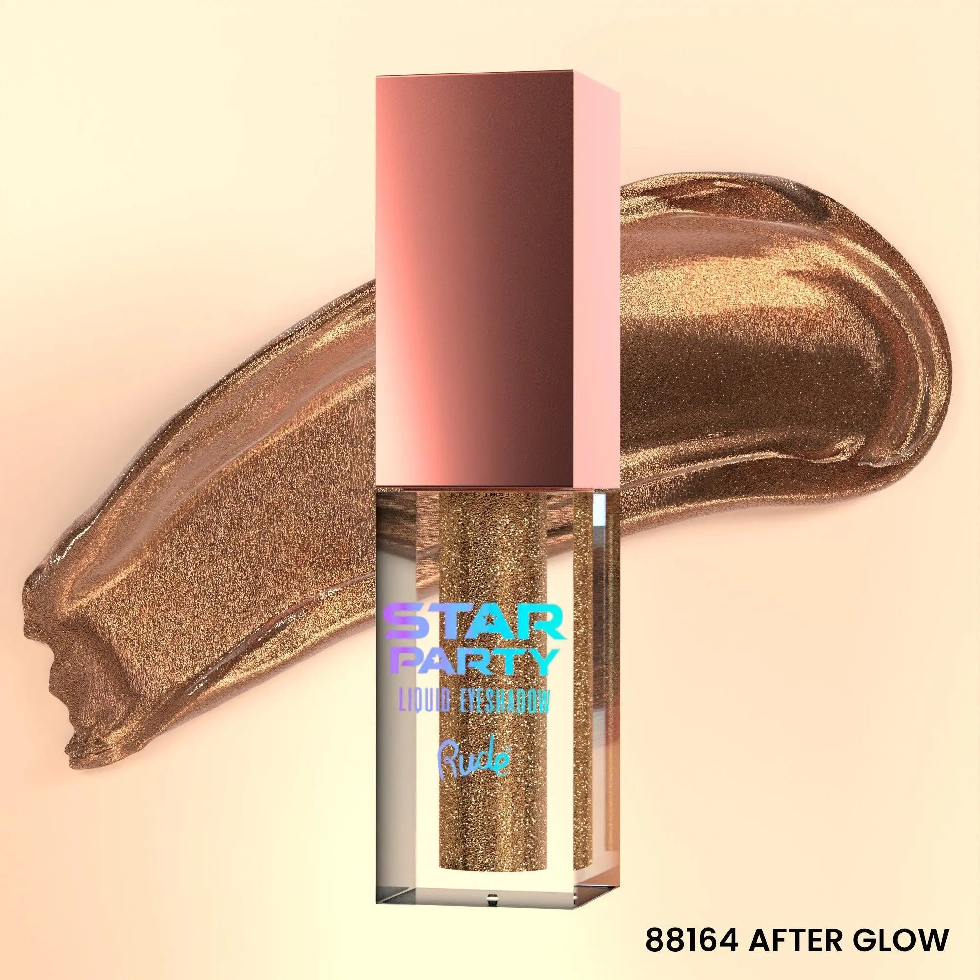 Star Party Liquid Glitter Eyeshadow - Lightweight, Waterproof, Smudge Resistant, Transfer Resistant, from Rude Cosmetics