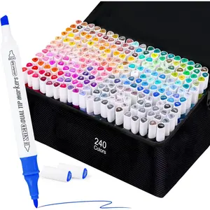 Markers, 240 Colors  Markers Set for Artists, Students, Adults, Artists in Coloring & Drawing (Fine &Broad)