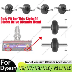 Soleplate Wheels for Dyson V6, V7, V8, V10, V11, V15 | Purchase Includes FREE Tool Kit Bonus: Tweezers & Screwdriver, for Dyson Soft Roller Cleaner Head Parts Handheld Vacuum Cleaner Accessories Replacement