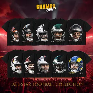 CHAMPS ONLY All-Star Football [Collection] Heavy Cotton T-Shirt For Football Fans Menswear Outfit Gameday Shirt Direct To Garment Breathable Print