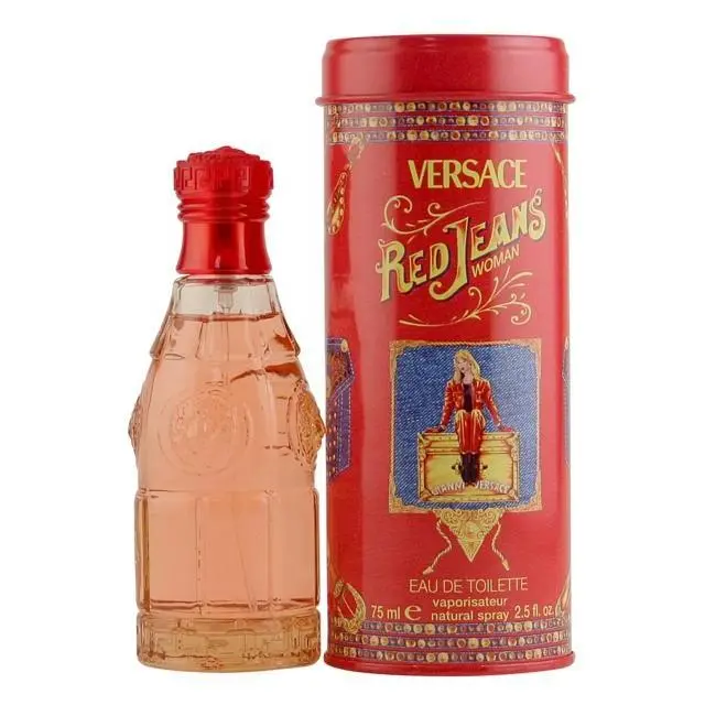 VERSACE Red Jeans Eau de Toilette for Women, Sweet Floral Scent with Peach, Apricot & Vanilla Notes, 2.5 oz Spray, Beauty Perfume