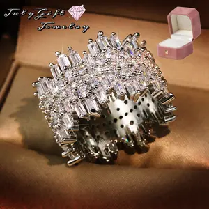 Jewelry Irregular Deluxe Sparkling Cubic Zirconia Ring For Women Wedding Engagement  Ring