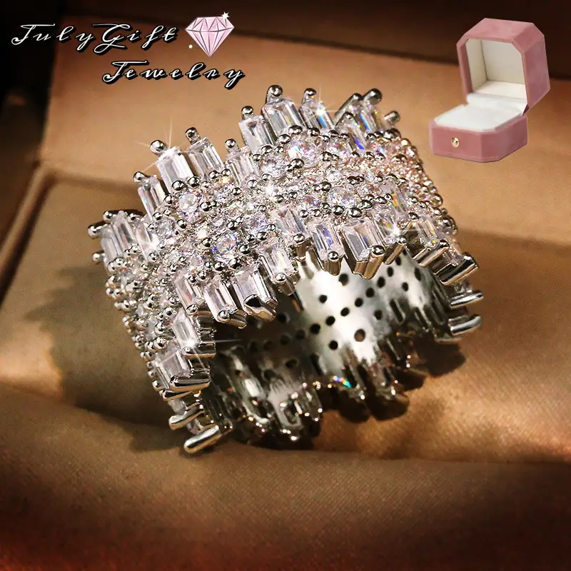 Jewelry Irregular Deluxe Sparkling Cubic Zirconia Ring For Women Wedding Engagement Ring