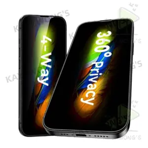 KAYKWONG'S 360 Degree Privacy Tempered Glass Screen Protector, Anti-spy Phone Screen Protector, Phone Accessories Compatible with iPhone 16 15 14 13 12 11 Series, Cover