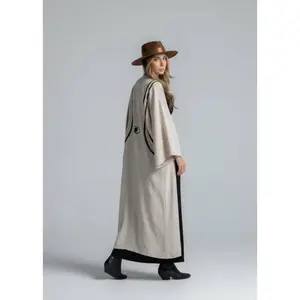 WARRIOR EYE Hand-Painted Kimono - Natural Linen