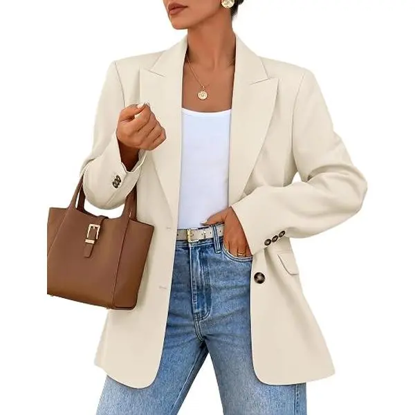 ZESICA Womens Fall Business Casual Blazers Suit Jackets | Lapel Open Front Blazer, Oversized Long Sleeve Jackets with Pockets, Work Office Outfits, 2026 Fashion Winter Clothes