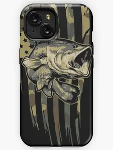 Zepsleeshop Camo Us Flag Bass Fishing Phone Case Phone Cover Hard Cases