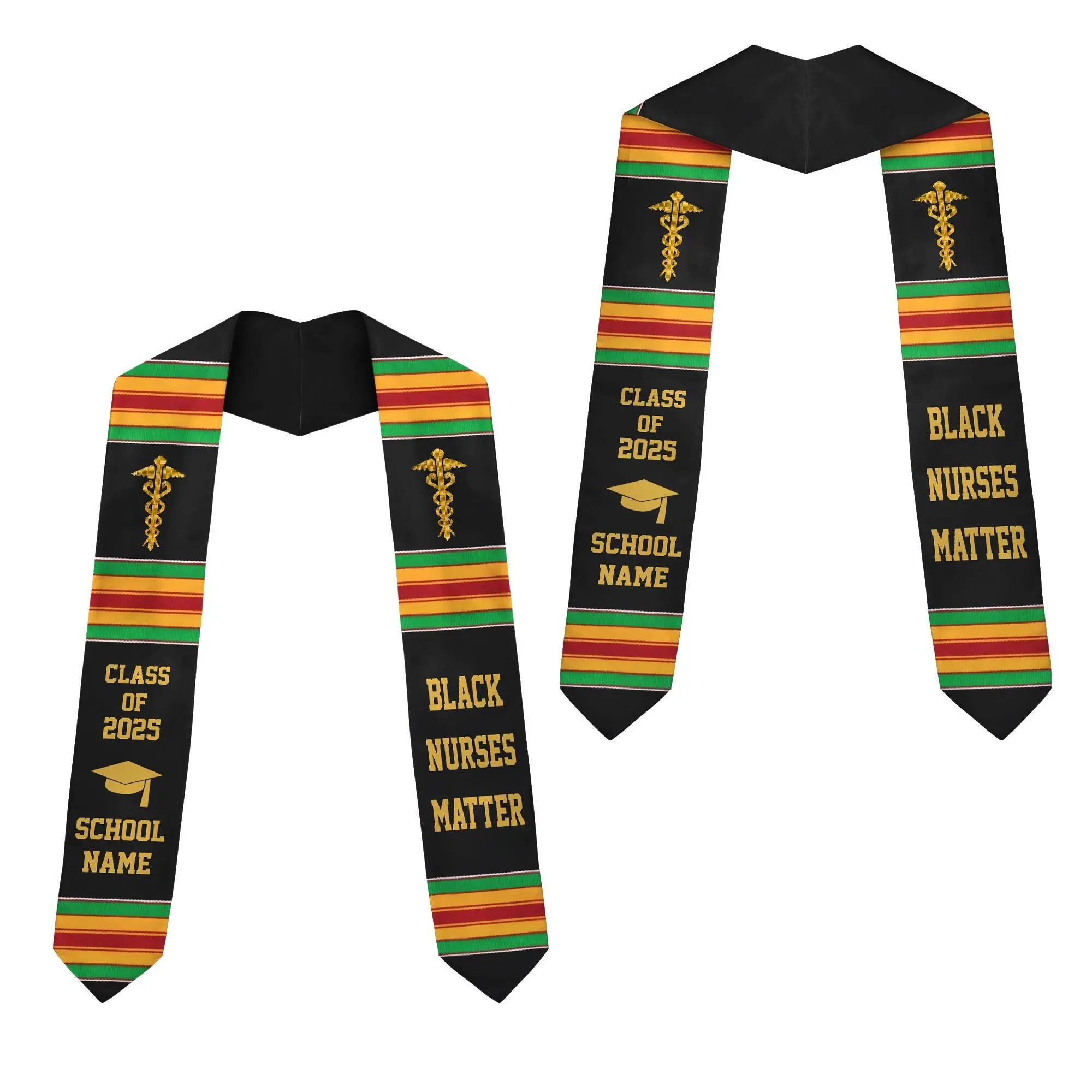 Personalized Black Nurses Graduation Kente Stole, 2026 Black Nurses Grads Matter Stole,African Americans Stole, Black Kente Gift