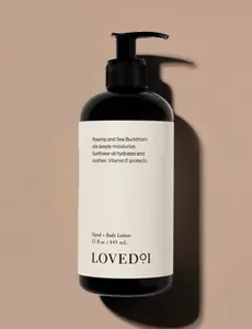 Loved01 Hand + Body Lotion  - Lightweight Fast-Absorbing Formula with Plant Butters  and Oils for Soft Moisturized Skin