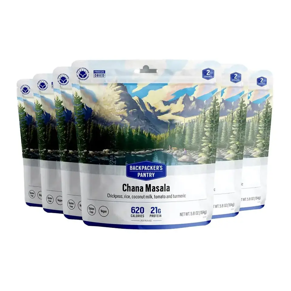 Backpackers Pantry Chana Masala - Freeze Dried Backpacking & Camping Food - Emergency Food - 21 Grams of Protein Vegan Gluten-Free - 6 Count