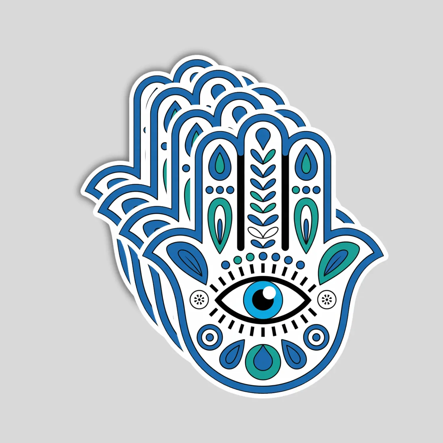 4 Pack Turkish Evil Eye Stickers – Nazar Amulet Vinyl Decals for Laptop, Water Bottle, Car, Tumbler – Waterproof & Durable