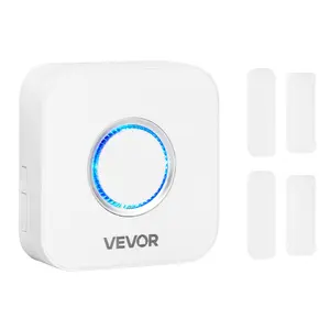 VEVOR Door Chime, DC 12V, Wireless Door Open Contact Sensor Alarm Chime with 656 ft Range, 58 Chimes & 5 Adjustable Volume, Doors Ringer Alert for Business, Store, Home, Office When Entering