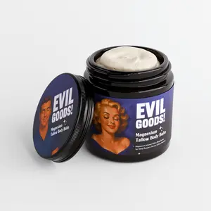 EVIL GOODS Magnesium Tallow Balm 4oz - Fast Nerve Pain Relief, Eases Burning & Tingling, Relieves Muscle Cramps & Tension, Improves Sleep, Soothing Coconut & Calendula Blend