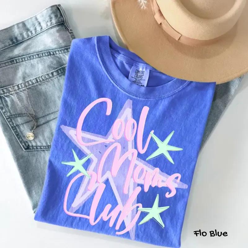 Comfort Colors Cool Moms Club Shirt, Preppy Mama Tee, Coquette Striped Mom Life Shirt, Trendy Girly Dainty Mom Shirt, Comfort Colors Mom Tee -Pre-Comfort.US
