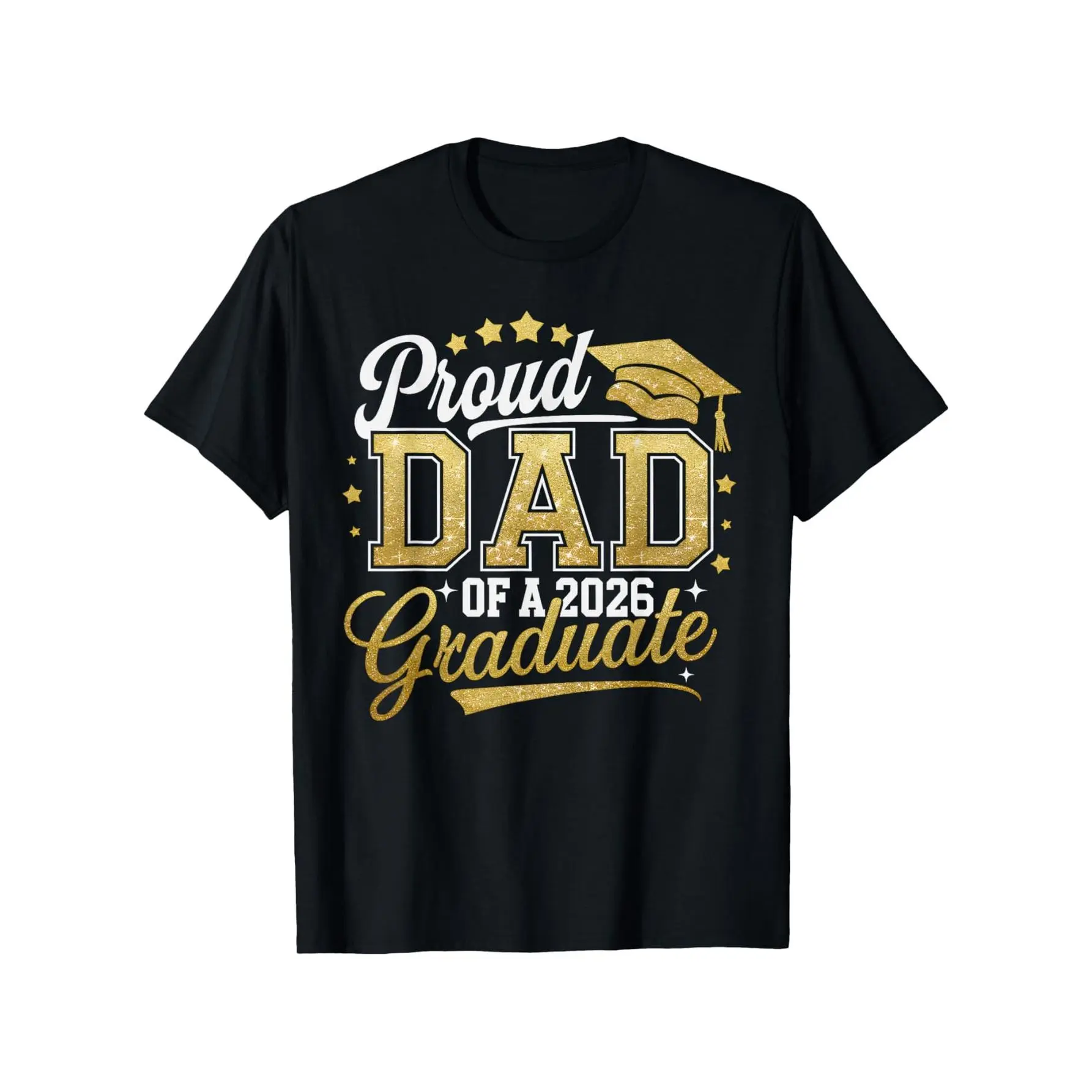Men's Casual Vintage Graphic Tee, Proud Dad of 2026 Class Graduate Senior Graduation Top