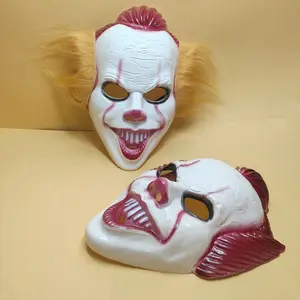 Halloween Clown Mask Hairy Wig Room Escape Clown Return Mask Horror Mask