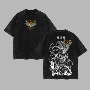 [NeoTokyoStatic] Mahoraga Jujutsu Kaisen - Jujutsu Kaisen Anime Retro Unisex Acid Washed T-Shirt, Hoodie, 100% Heavy Cotton Oversized Unisex Anime Merch, Soft Cotton Streetwear Clothes, Unisex Manga Apparel, Gift for Anime Fans, Christmas Gift